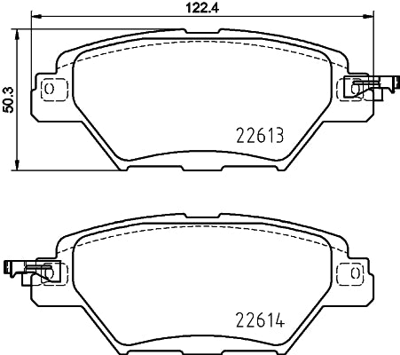 HELLA Brake pad set - T2774 - for e.g. MAZDA 8DB355036-521