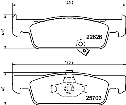 HELLA Brake pad set - T2659 - for e.g. SMART 8DB355025-841
