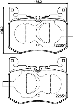 HELLA Brake pad set - T2346 - for e.g. JAGUAR / LAND ROVER 8DB355040-641