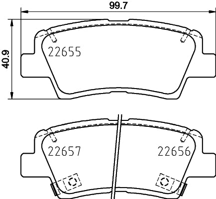 HELLA Brake pad set - T2696 - for e.g. HYUNDAI / KIA 8DB355031-681