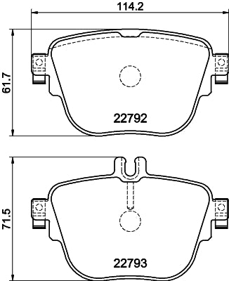 HELLA Brake pad set - T2748 - for e.g. MERCEDES-BENZ 8DB355032-161