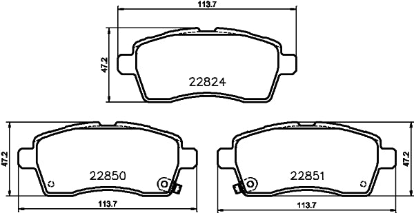 HELLA Brake pad set - T2702 - for e.g. SUZUKI 8DB355039-171