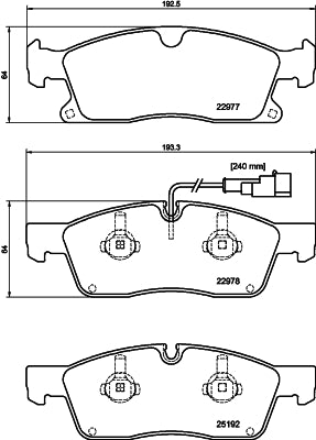 HELLA Brake pad set - T2777 - for e.g. MASERATI 8DB355039-871