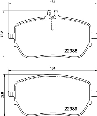 HELLA Brake pad set - T2800 - for e.g. MERCEDES-BENZ 8DB355037-961