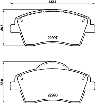 HELLA Brake pad set - T3165 - for e.g. VOLVO / VOLVO ASIA 8DB355040-351