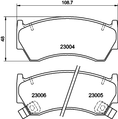 HELLA Brake pad set - T3038 - for e.g. NISSAN 8DB355016-661