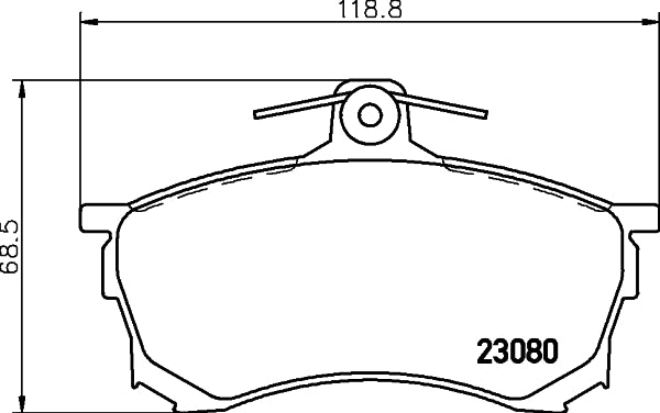 HELLA Brake pad set - T3039 - for e.g. MITSUBISHI 8DB355016-671