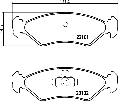 HELLA Brake pad set - T1113 - for e.g. FORD / MAZDA 8DB355008-051