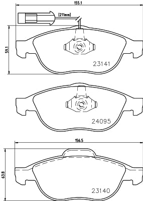 HELLA Brake pad set - T1482 - for e.g. ALFA ROMEO / LANCIA 8DB355011-651
