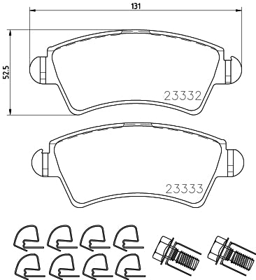 HELLA Brake pad set - T1295 - for e.g. CITROEN / PEUGEOT 8DB355009-871