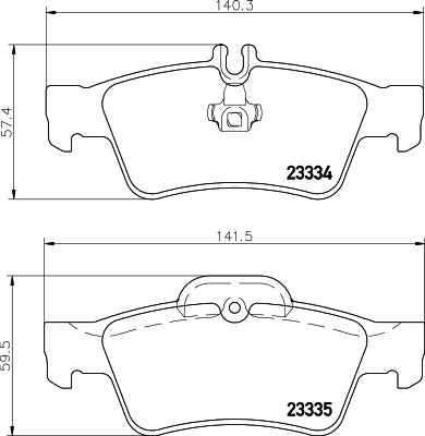 HELLA Brake pad set - T5155 - for e.g. BRABUS / MERCEDES-BENZ 8DB355018-751