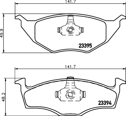 HELLA Brake pad set - T1156 - for e.g. VOLKSWAGEN 8DB355008-481