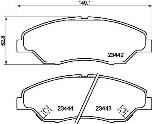 HELLA Brake pad set - T1277 - for e.g. ASIA MOTORS / KIA 8DB355009-701