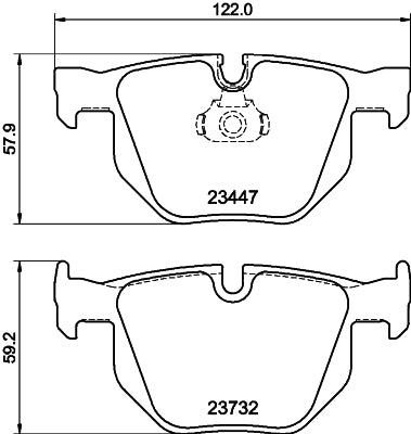 HELLA Brake pad set - T1771 - for e.g. BMW 8DB355013-941