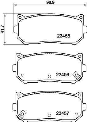 HELLA Brake pad set - T1238 - for e.g. KIA 8DB355009-341