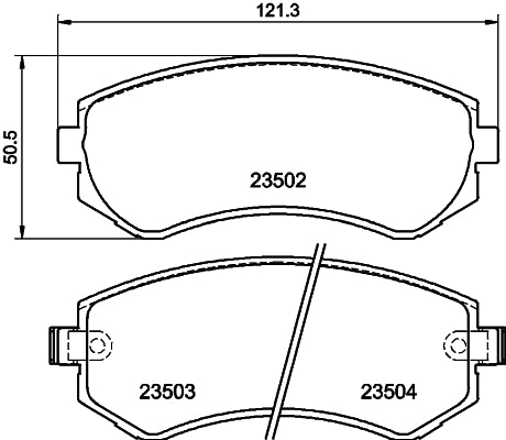 HELLA Brake pad set - T3115 - for e.g. NISSAN 8DB355017-201