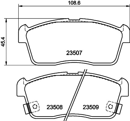 HELLA Brake pad set - T1269 - for e.g. CHEVROLET / DAIHATSU / FORD / HOLDEN 8DB355009-631