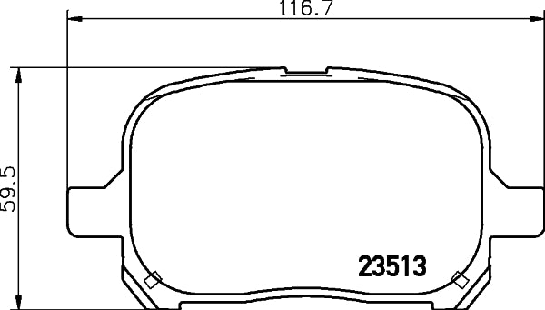 HELLA Brake pad set - T1239 - for e.g. LEXUS / TOYOTA 8DB355009-351
