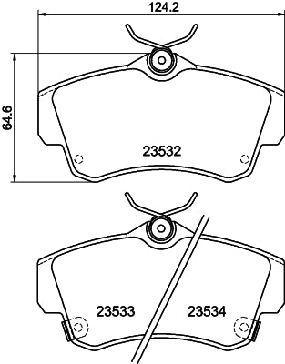 HELLA Brake pad set - T5144 - for e.g. CHRYSLER / DODGE 8DB355018-651