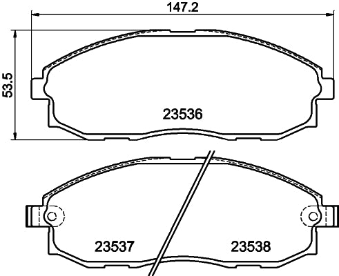 HELLA Brake pad set - T1242 - for e.g. HYUNDAI 8DB355009-381