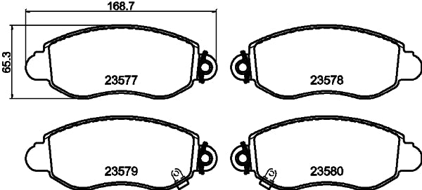 HELLA Brake pad set - T9098 - for e.g. FORD 8DB355019-361