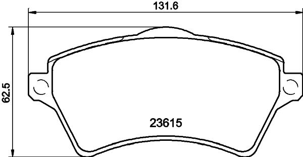 HELLA Brake pad set - T1283 - for e.g. LAND ROVER 8DB355009-761