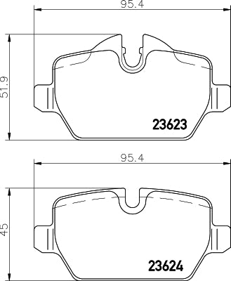 HELLA Brake pad set - T1445 - for e.g. BMW 8DB355011-271