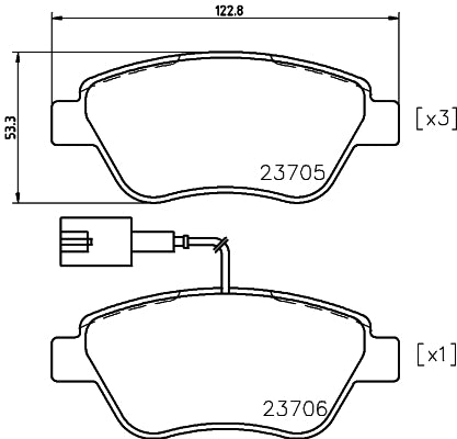 HELLA Brake pad set - T5162 - for e.g. ALFA ROMEO / FIAT / LANCIA 8DB355018-821
