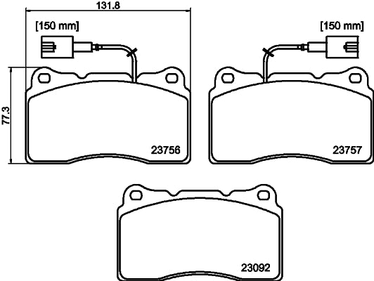 HELLA Brake pad set - T2308 - for e.g. ALFA ROMEO 8DB355021-151