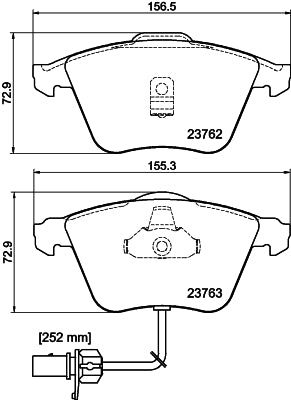 HELLA Brake pad set - T1218 - for e.g. AUDI 8DB355009-141