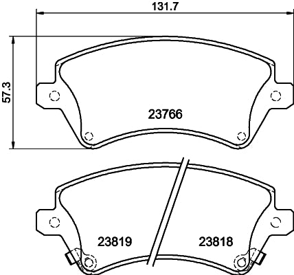 HELLA Brake pad set - T3120 - for e.g. TOYOTA 8DB355017-241