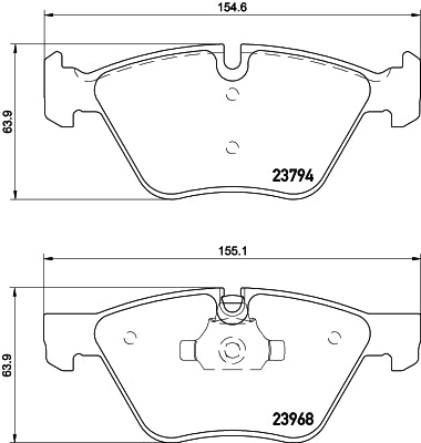 HELLA Brake pad set - T1448 - for e.g. BMW 8DB355011-321