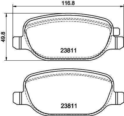 HELLA Brake pad set - T2221 - for e.g. ALFA ROMEO 8DB355043-931