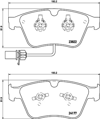 HELLA Brake pad set - T2082 - for e.g. BENTLEY 8DB355020-441