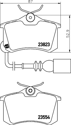 HELLA Brake pad set - T1392 - for e.g. SEAT / VOLKSWAGEN 8DB355010-781