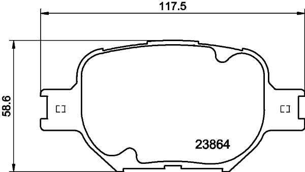 HELLA Brake pad set - T1330 - for e.g. LEXUS / SCION / TOYOTA 8DB355010-201