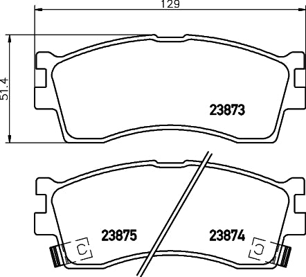 HELLA Brake pad set - T1335 - for e.g. KIA 8DB355010-251