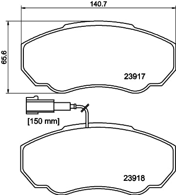 HELLA Brake pad set - T1354 - for e.g. CITROEN / FIAT / PEUGEOT 8DB355010-391