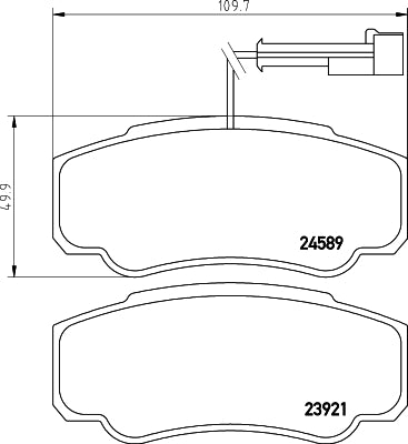 HELLA Brake pad set - T1721 - for e.g. NISSAN 8DB355013-511