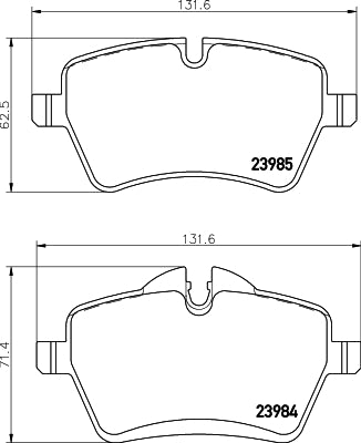 HELLA Brake pad set - T2094 - for e.g. MINI 8DB355016-041