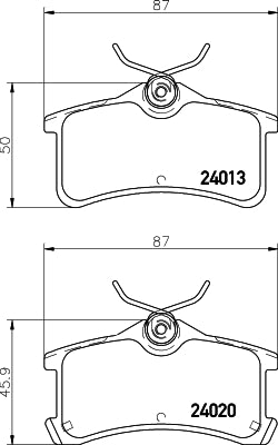 HELLA Brake pad set - T1466 - for e.g. TOYOTA 8DB355011-511