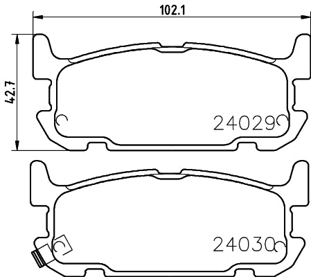 HELLA Brake pad set - T1407 - for e.g. EUNOS / MAZDA 8DB355010-931