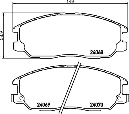 HELLA Brake pad set - T1362 - for e.g. KIA 8DB355010-451