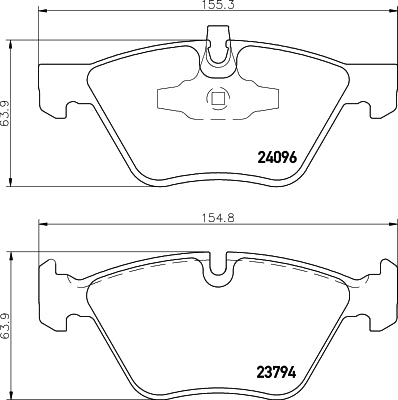 HELLA Brake pad set - T1509 - for e.g. BMW 8DB355011-941