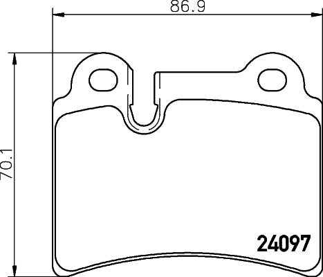 HELLA Brake pad set - T1500 - for e.g. VOLKSWAGEN 8DB355011-861