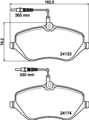 HELLA Brake pad set - T1462 - for e.g. CITROEN / PEUGEOT 8DB355011-491