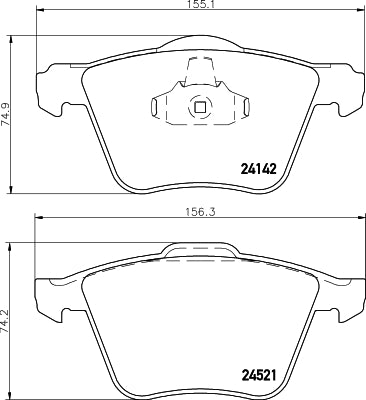 HELLA Brake pad set - T1664 - for e.g. FORD / VOLVO / VOLVO ASIA 8DB355013-001