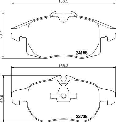 HELLA Brake pad set - T1631 - for e.g. CHEVROLET / OPEL / SAAB / VAUXHALL 8DB355012-681