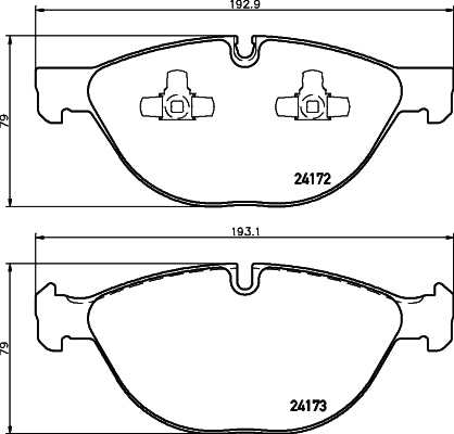 HELLA Brake pad set - T1628 - for e.g. BMW 8DB355012-661