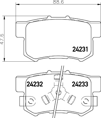 HELLA Brake pad set - T1521 - for e.g. ACURA / HONDA 8DB355012-061